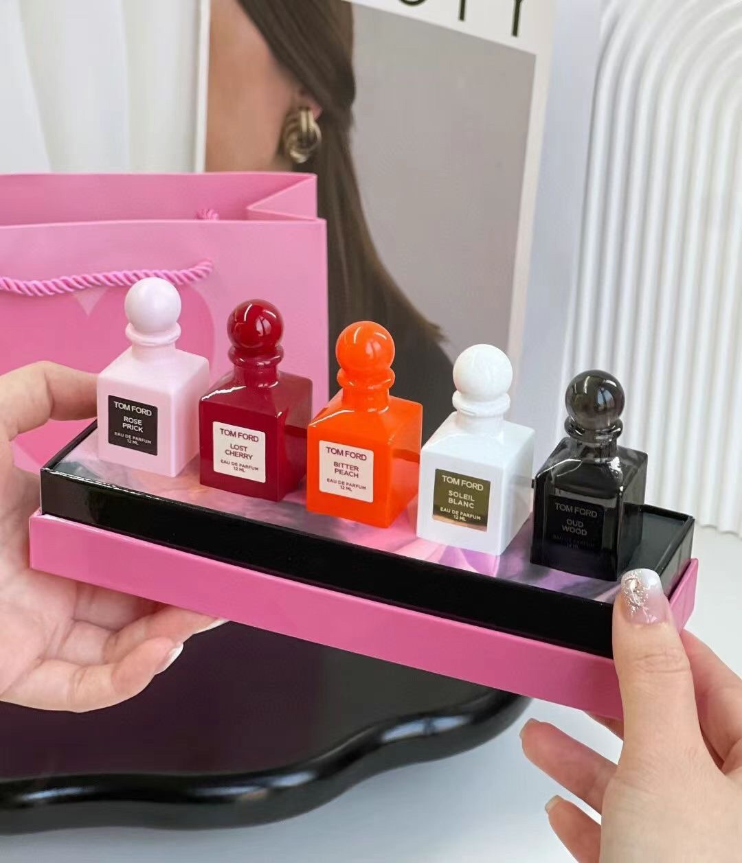 13428502359325172 Tom Ford Limited Edition Pink Mini Perfume Gift Set, 5 x 12ml Fragrances - Image 1